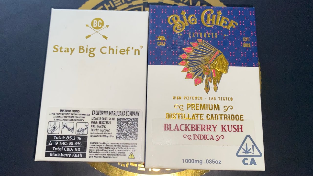 Big Chief Extracts Premium Distillate Cartridge Blackberry Kush (Indica) 🫐🌲🔥 (Full Review #12)