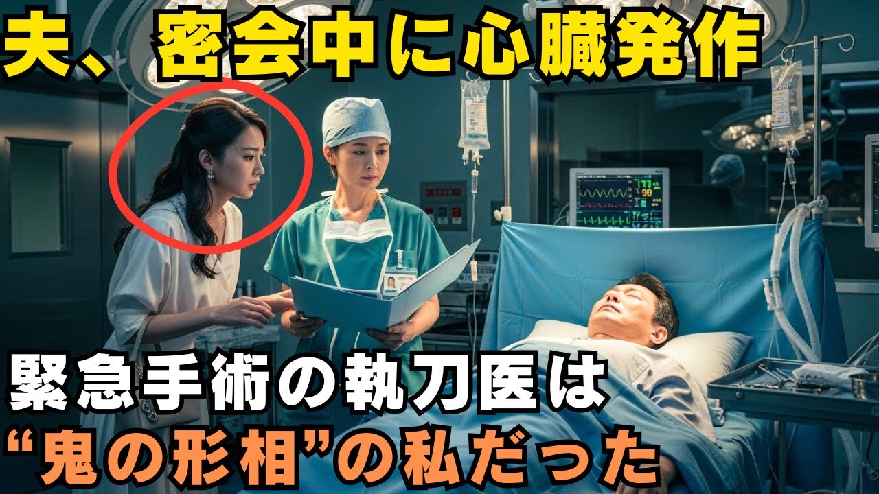 夫が愛人との密会中に心臓発作で倒れた。緊急手術の執刀医として現れたのは、鬼の形相をした私だった。