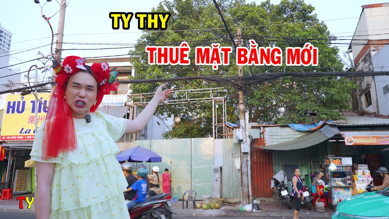 Ty Thy thu&ecirc; mặt bằng mới b&aacute;n hủ tiếu - Ty Thy Vlog Gỏi đu đủ