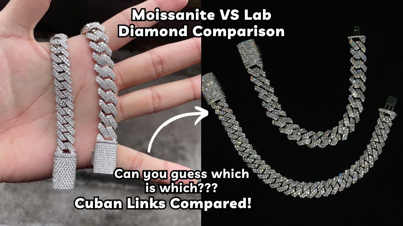 Moissanite vs Diamond (Iced Out Cuban Link Comparison)