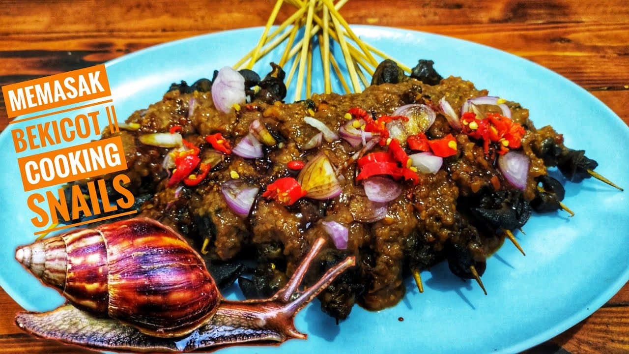SATE BEKICOT (02) BUMBU KACANG || Snail Satay Peanut Sauce || Masakan Sederhana Sehari - hari