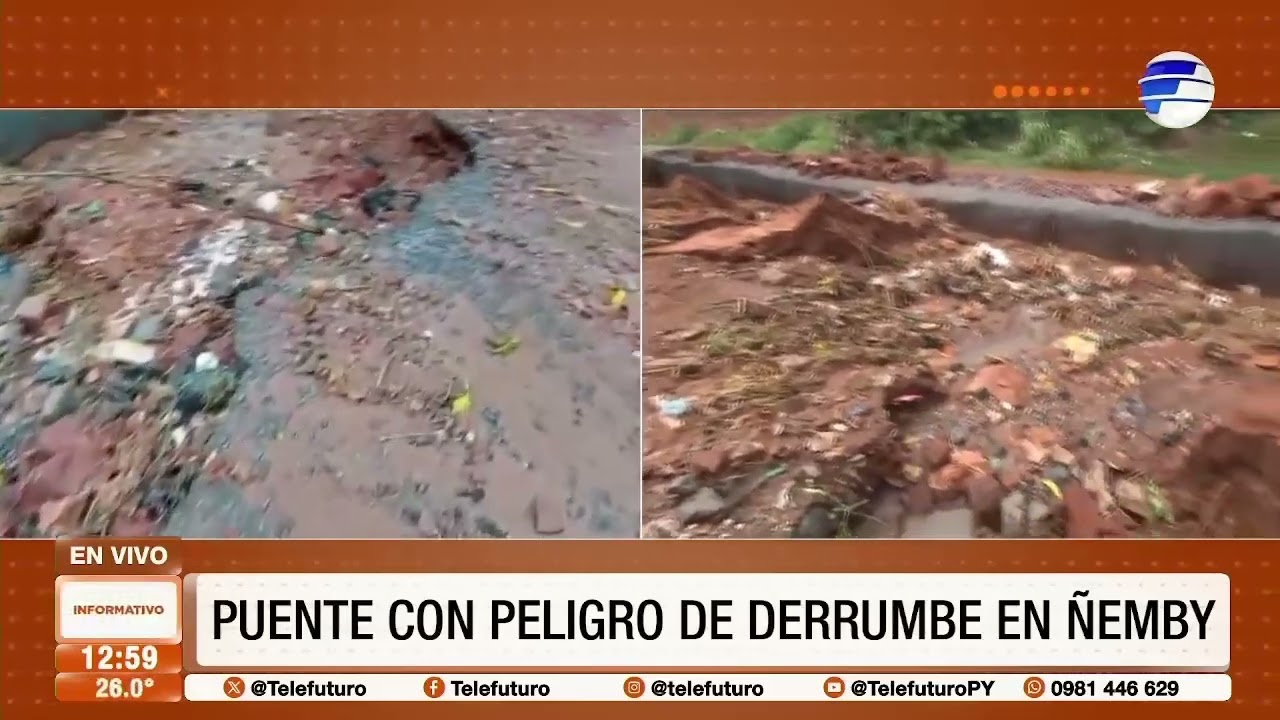 Puente con peligro de derrumbe en Ñemby