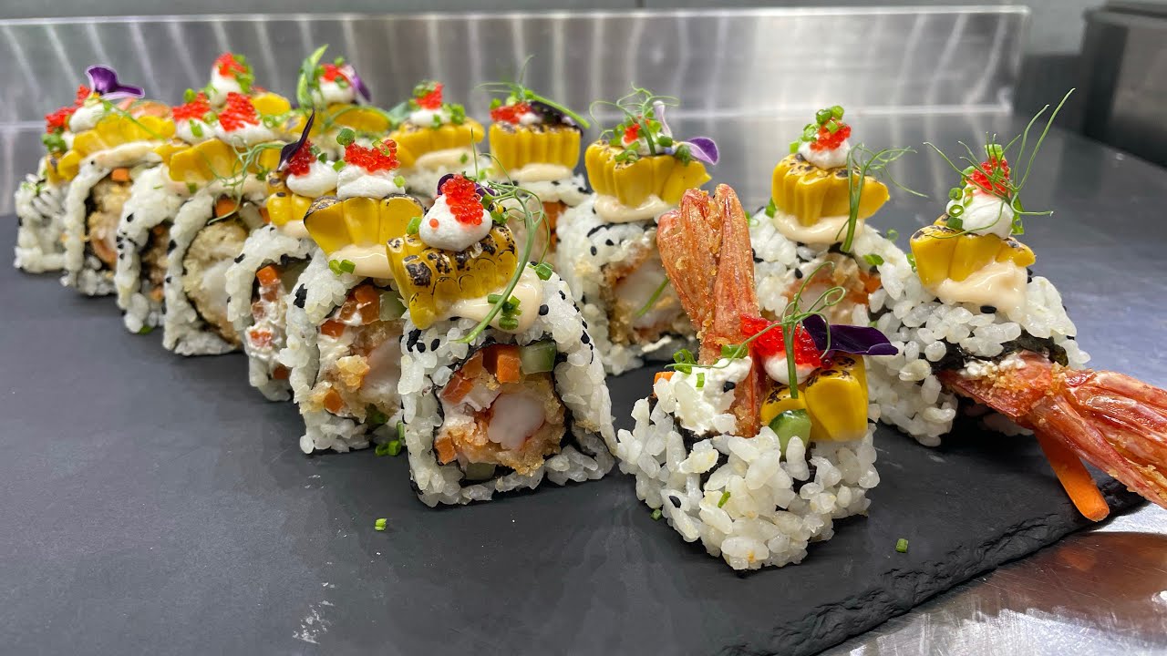 Sushi με γαρίδες τεμπουρα!