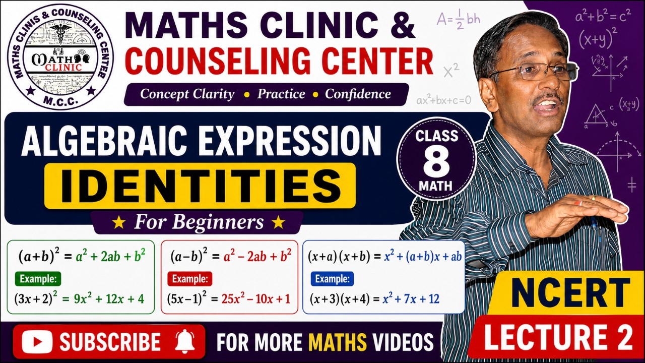 Algebraic Expression Multiplication identities Highschool class 8 basic maths beginners