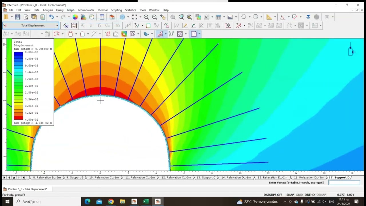 Rocscience RS2 software - Simulation of Deep Tunnel Excavation - Part 2/2