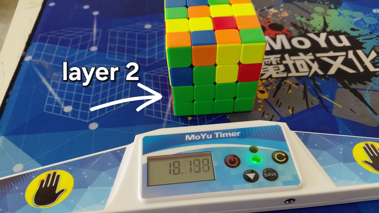 I solved a 4by4 layer by layer in a rubicks cube competition 