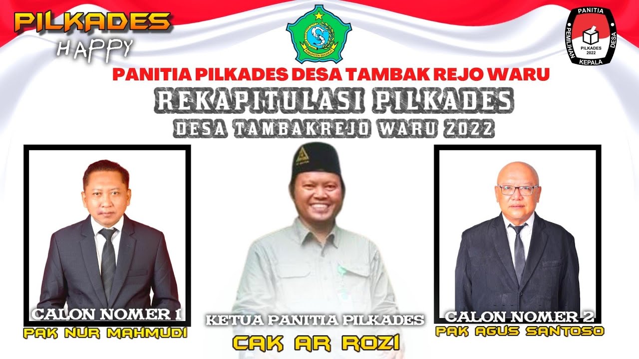 rekapitulasi perhitungan suara Pilkades desa Tambakrejo Waru 2022