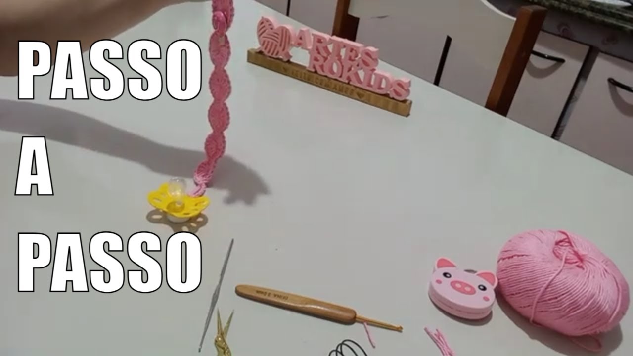 como fazer Prendedor de chupeta em crochê