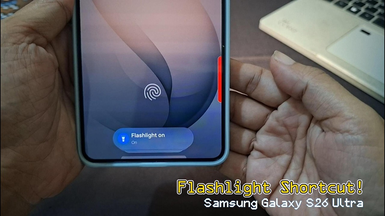 Как быстрее выключить фонарик с помощью панели Now Bar на Samsung Galaxy S26 Ultra