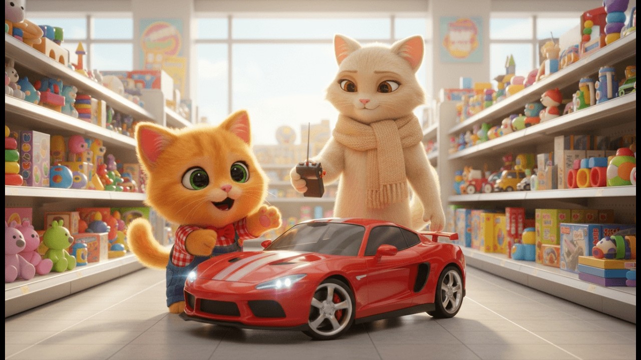 Amazing! Cute Kitten Benny Gets Straight A's - Wins His Dream Red Race Car!