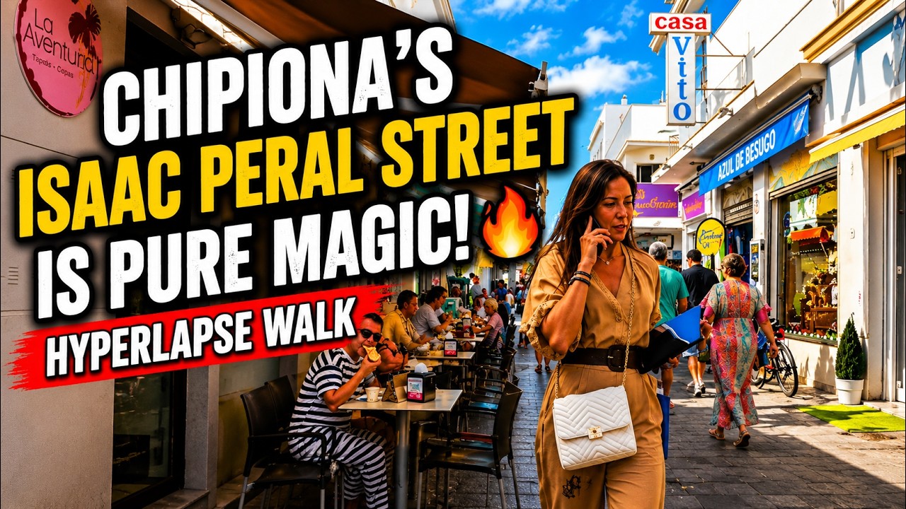 🏃&zwj;♀️📹 Chipiona's Isaac Peral Street  Hyperlapse C&aacute;diz Andalucia Spain Video Walk 4K