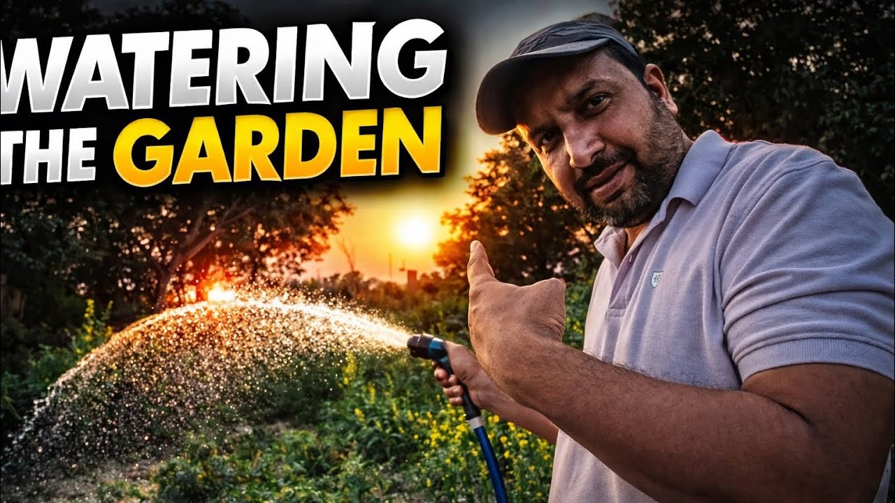 Garden Watering Routine 🌱 | Village Life Evening Vlog | Sunset Gardening in India