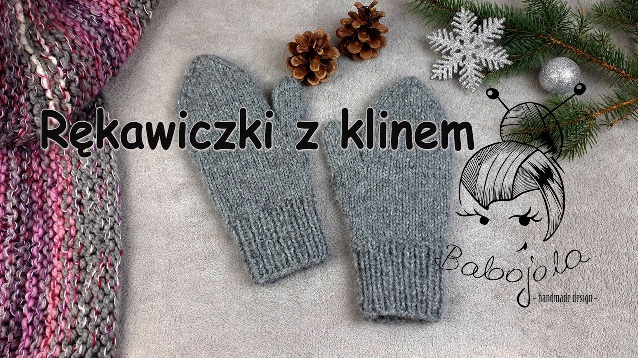 Rękawiczki na drutach,  z klinem. Jak zrobić.