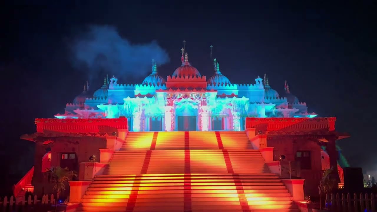 Light and Sound Show at BAPS Swaminarayan Mandir,  Waghodia, India