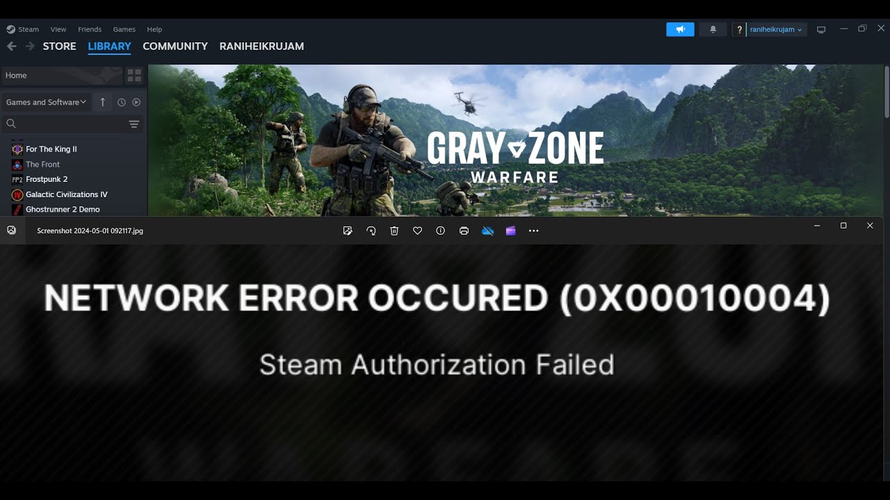 Исправлена ​​ошибка авторизации Steam в игре Gray Zone Warfare.