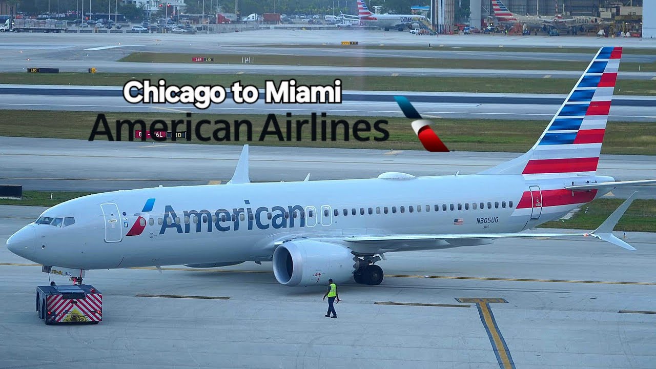 [4k60fps] Flying to Sunny Miami from Chicago on American Max 8 [Full Flight Trip Report]