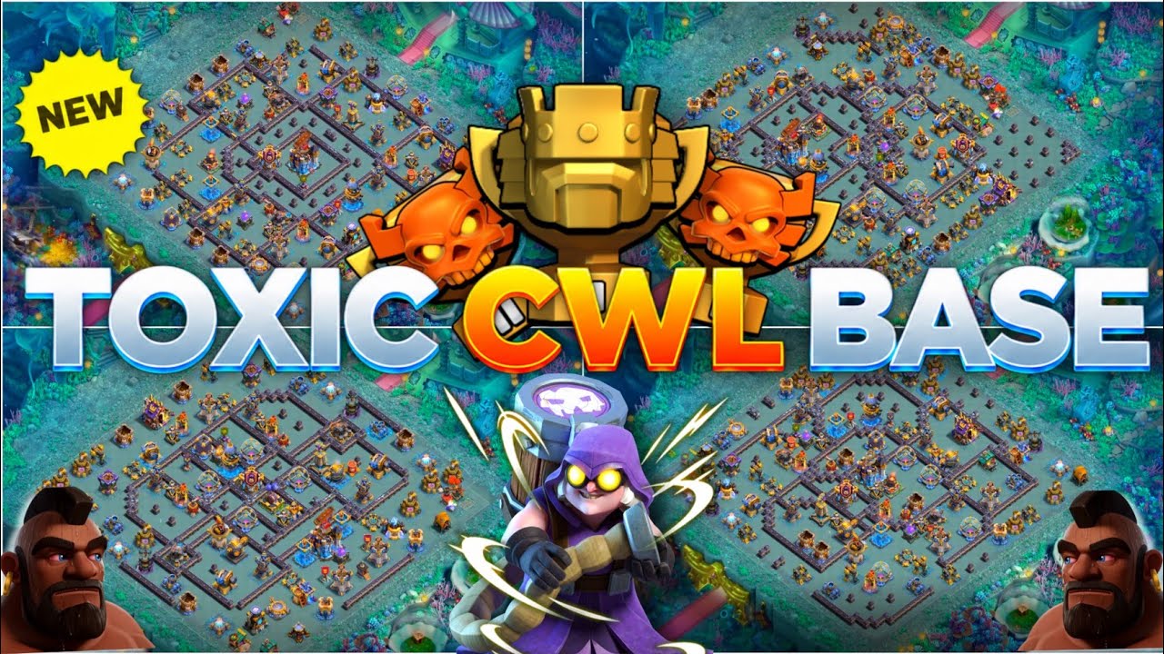 CWL+WAR( ANTI 3 STAR ) BEST NEW UNSEEN BASE WITH LINK - JUNE SPECIAL TH18 NEW WORKING BASE WITH LINK