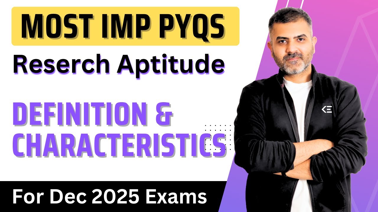 Most Imp. PYQs |  Research Aptitude | For Dec 2025 Exams