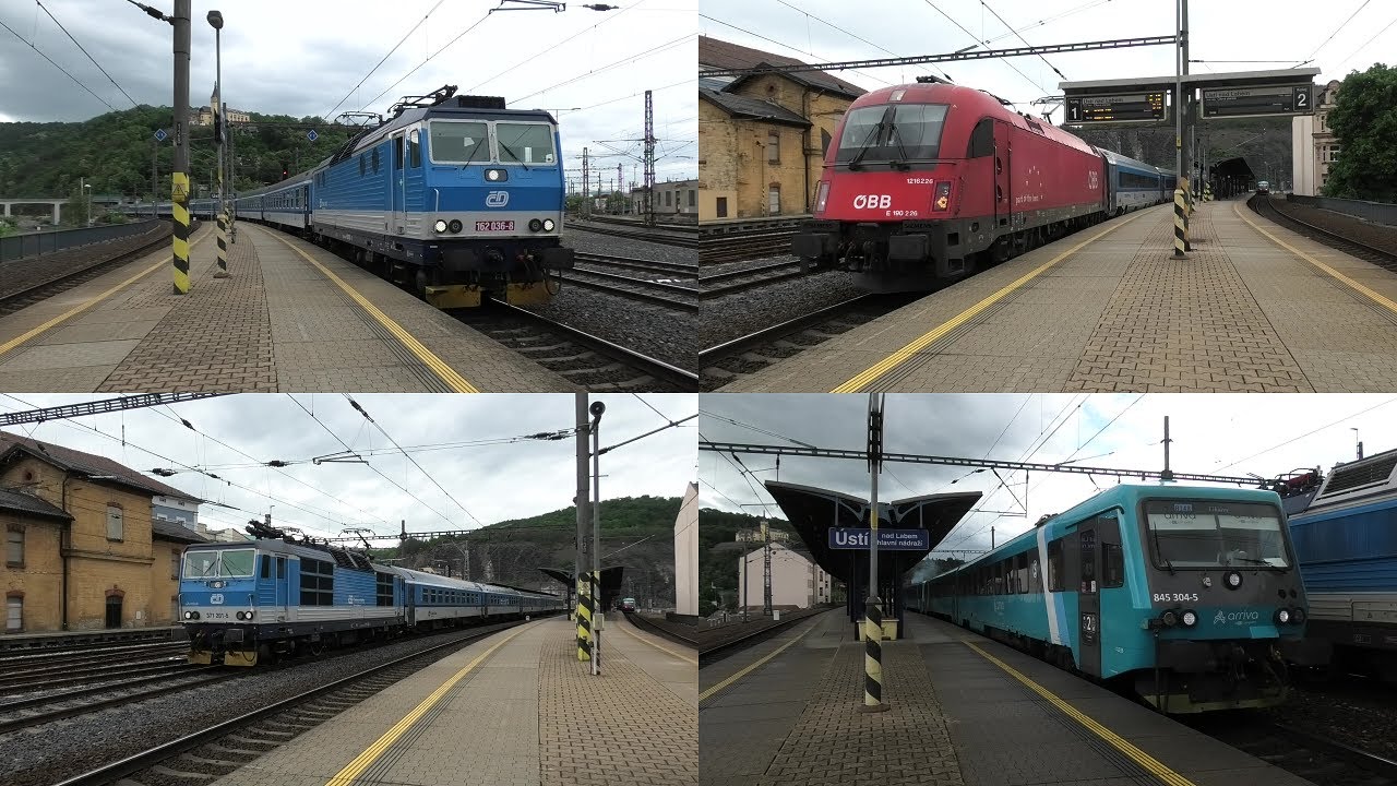Bahnverkehr in Ústí nad Labem hl.n.🇨🇿 mit ČD Railjet & Interjet, Eurocity, ČD 162, 371, Regiojet uvm