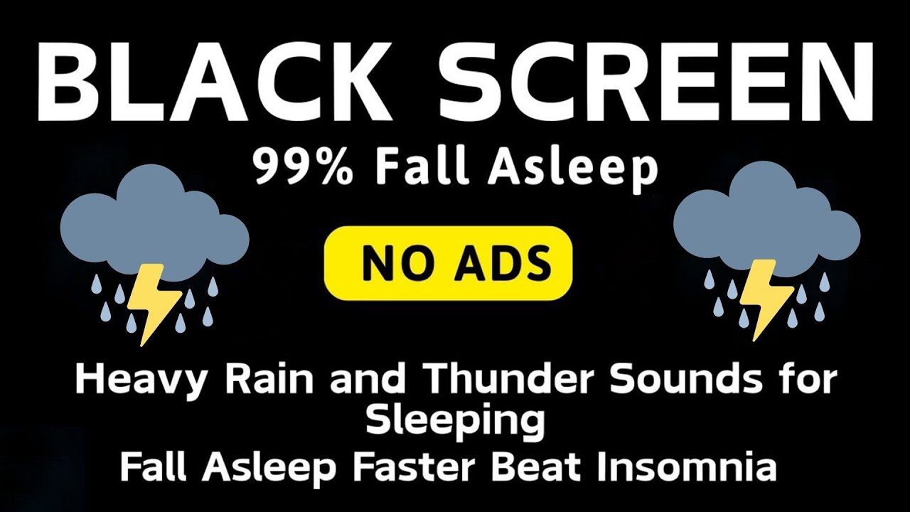 🔴 Heavy Rain and Thunder Sounds for Sleeping | Perfect for Deep Sleep and Relaxation - Black Screen