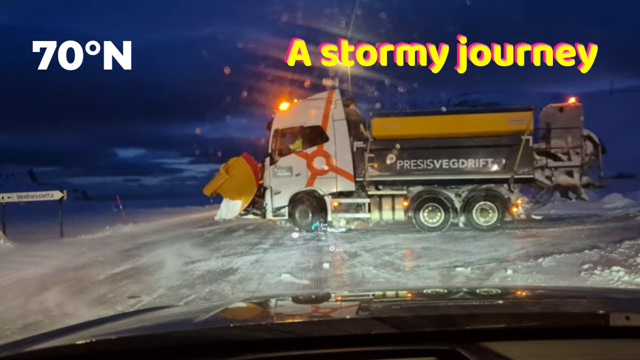70°N - Driving into Whiteout Conditions - Arctic Norway Convoy