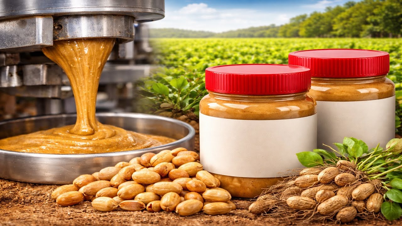 How Peanut Butter Is Made | Inside a Modern Food Processing Factory