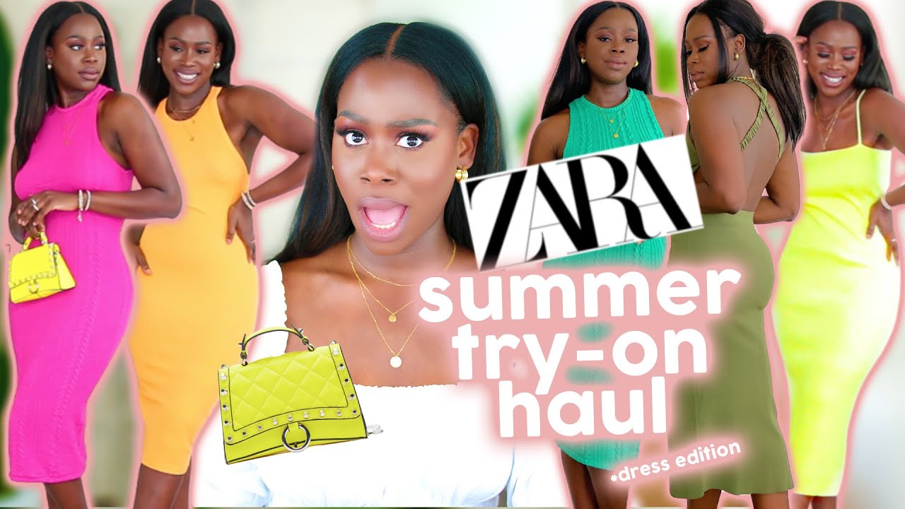 ZARA HAUL 2021 SPRING TRY ON | NEW IN SUMMER DRESSES