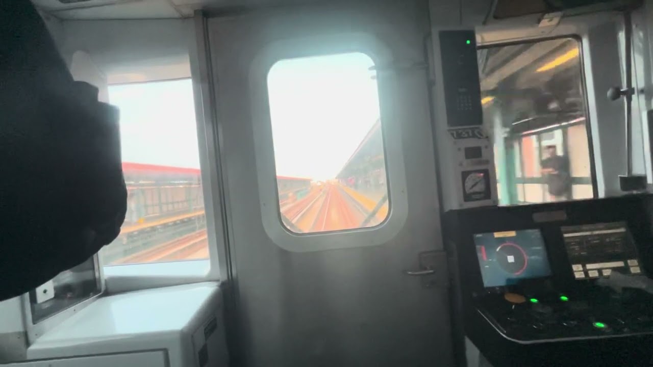 Clear 7 Train cab view ride to Flushing Main Street