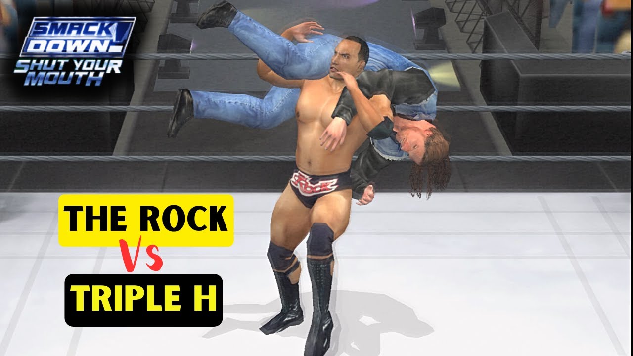 The Rock Vs Triple H | Hardcore Match | WWE Smackdown Shut Your Mouth