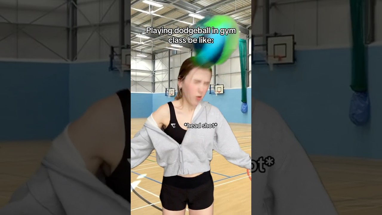Playing dodgeball in gym class be like #pov #comedy #skit #relatable