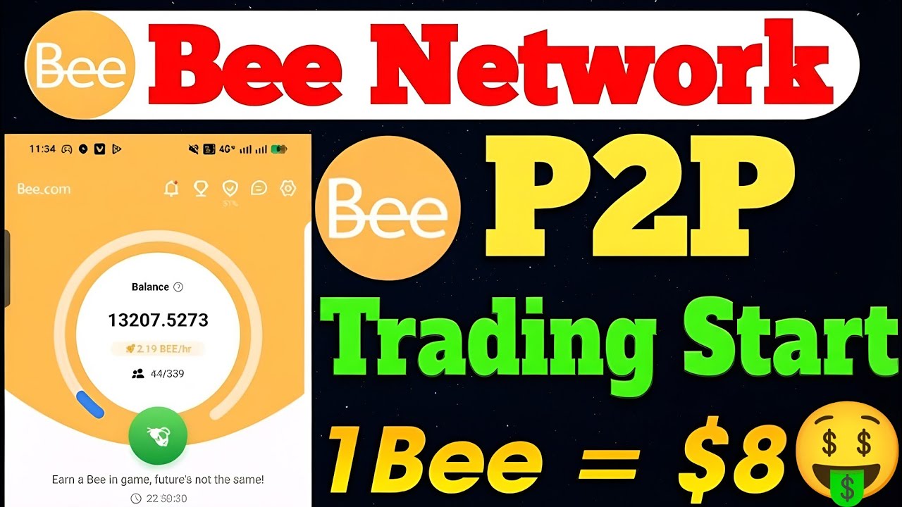 Важные новости 💥 Новое обновление Bee Network ll Старт P2P-торговли Bee Coin 😱 1 Bee = $8 🤑🎉 #bee...