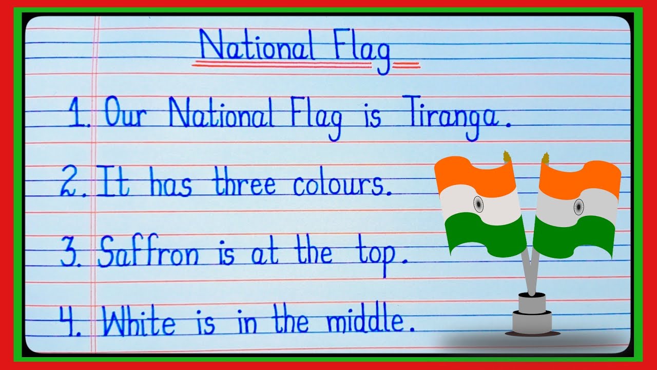 10 Lines Essay On National Flag 'Tiranga' In English l Essay On National Flag l Essay On Tiranga l