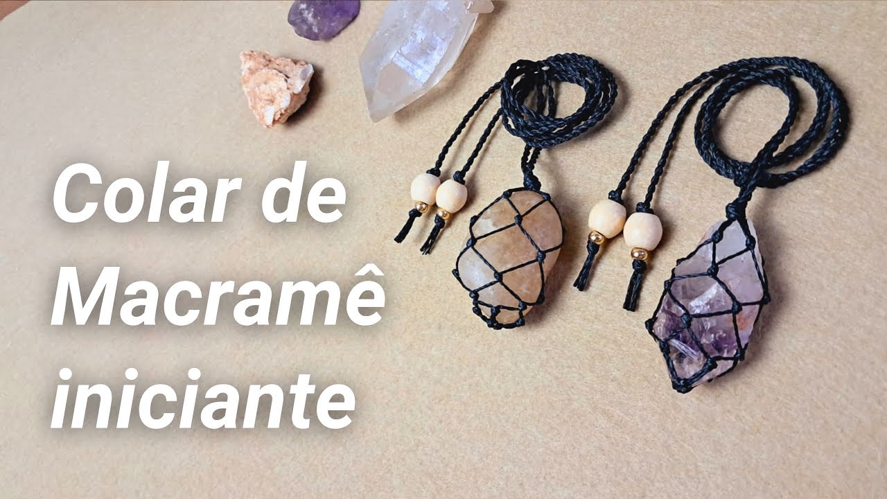 Colar de Macramê para iniciantes - Castroado de Redinha - Tutorial