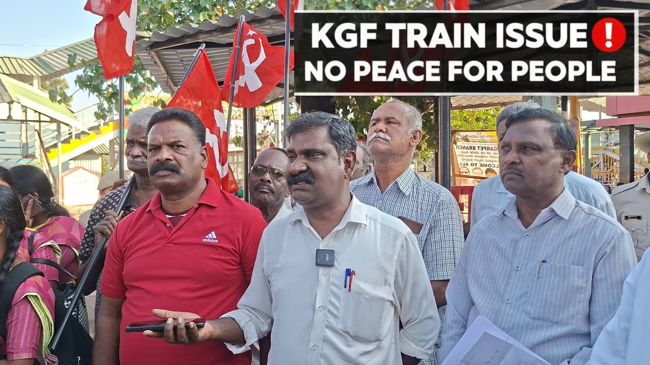 No peace for Kgf people. Kgf train issue protest in Bangarpet