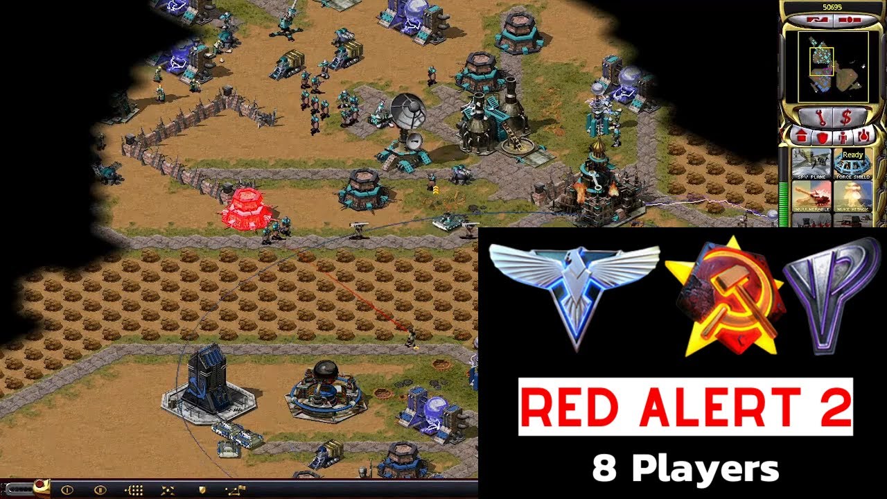 Red Alert 2 Yuri's revenge | Oil In Center 8 Players (Extra Hard AI)