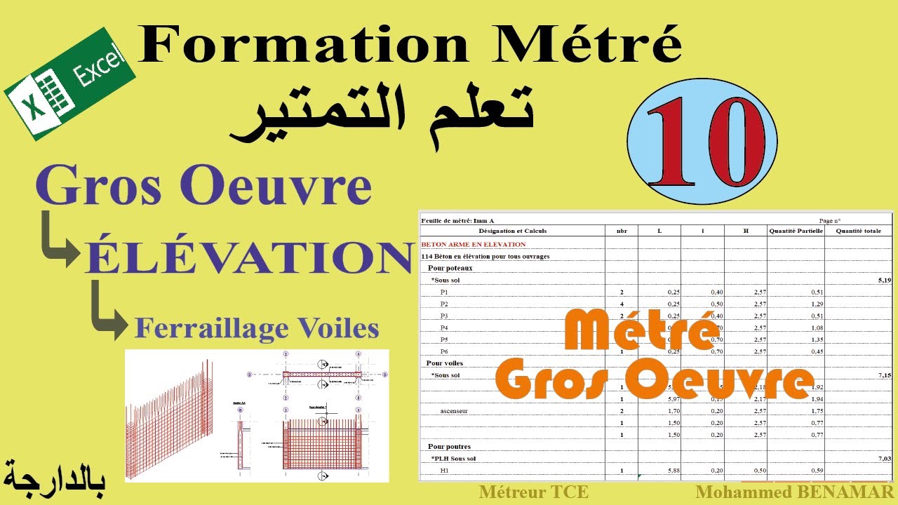 10 - Métré Gros Œuvre -Elévation-( Ferraillage voiles 1)