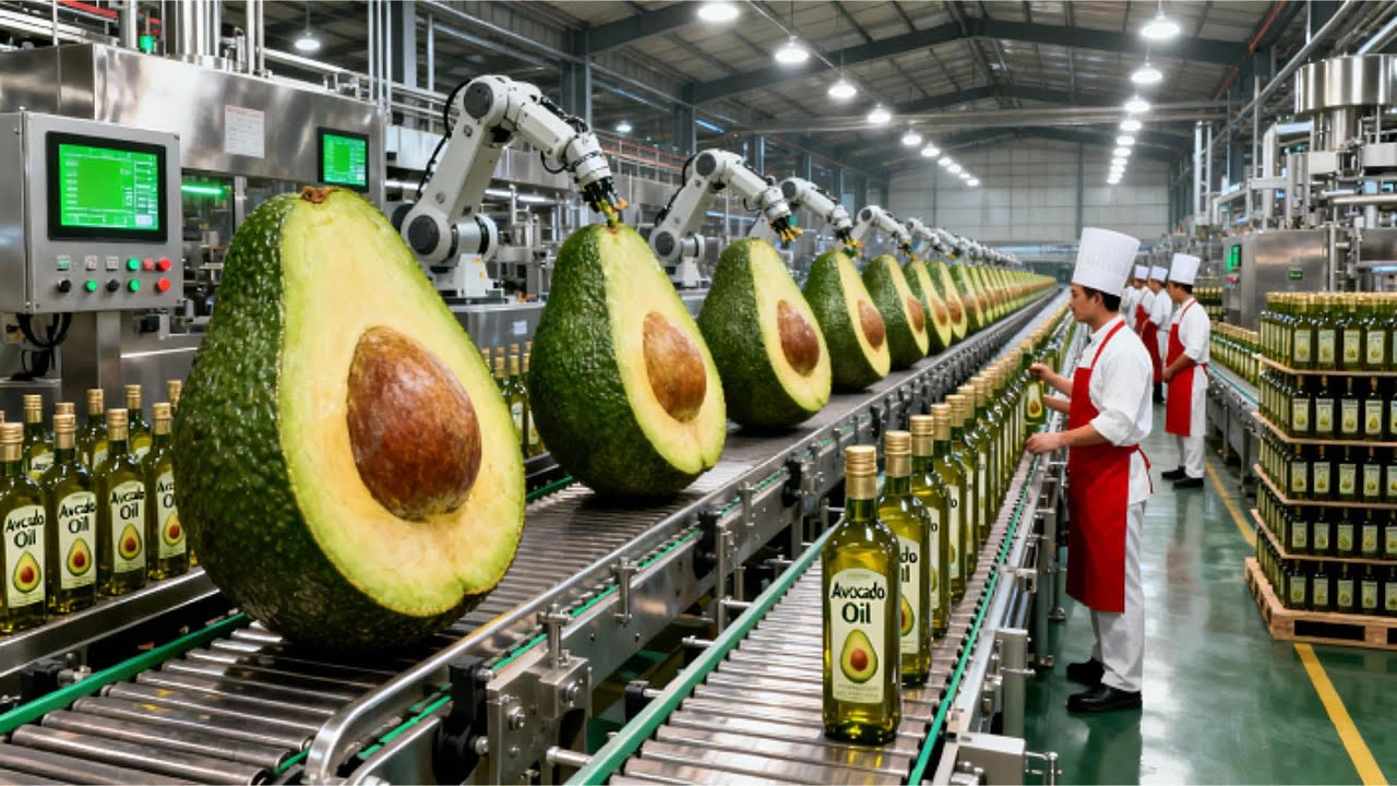 Inside the Avocado Factory &ndash; How MILLIONS of Avocados Become Pure Liquid Gold (Full Process)