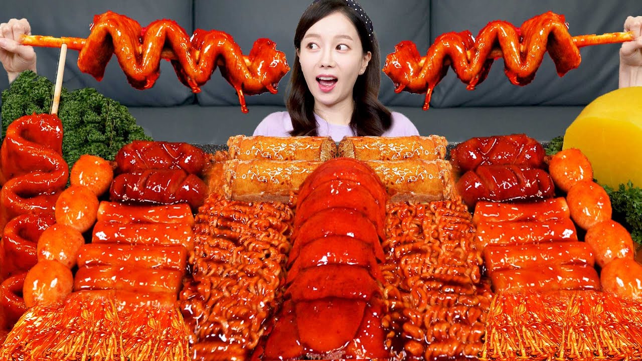 [Mukbang ASMR] Daechang & Spicy Lobster Seafood Tteokbokki Beef Intestines korean ramen Ssoyoung