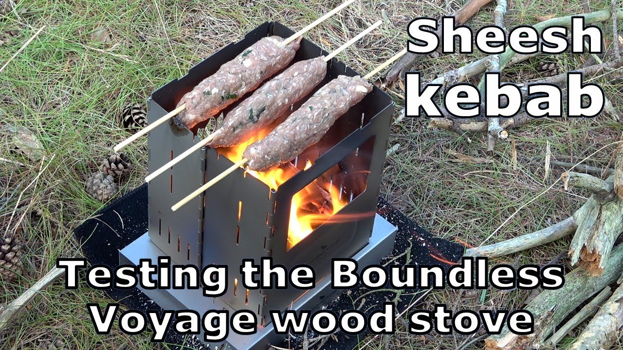 The Boundless Voyage titanium stove to the test - Home made sheesh kebab