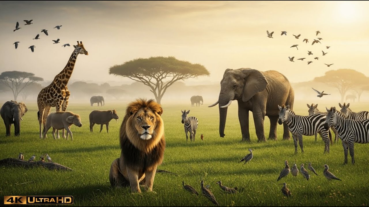 Animal Kingdom 4K: Majestic Wildlife & Peaceful Natural Scenery | Relaxing Nature Movie