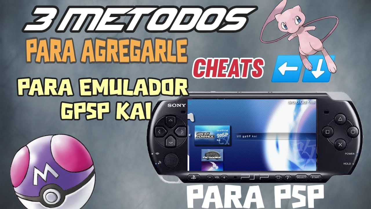 Como poner cheats al PSP (emulador gpsp kai) GBA 3 metodos