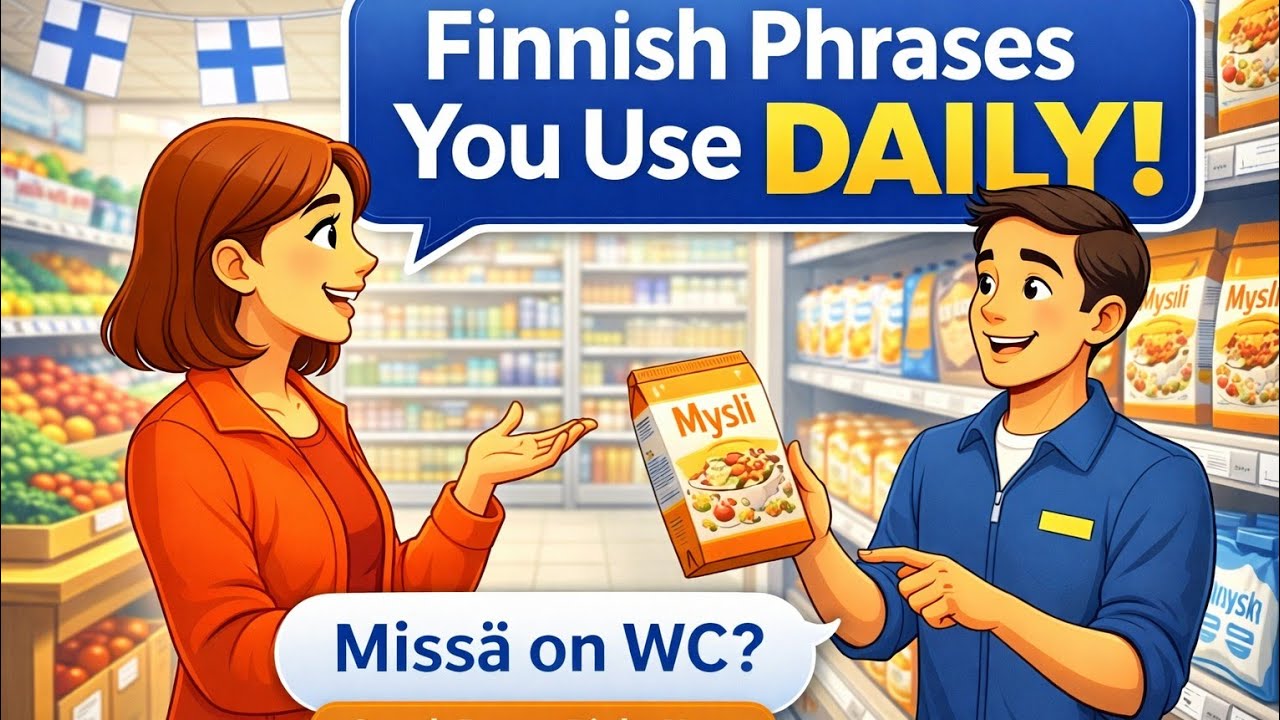 Learn Finnish Fast! 🚀 Everyday Phrases You Must Know 🇫🇮-shopping 