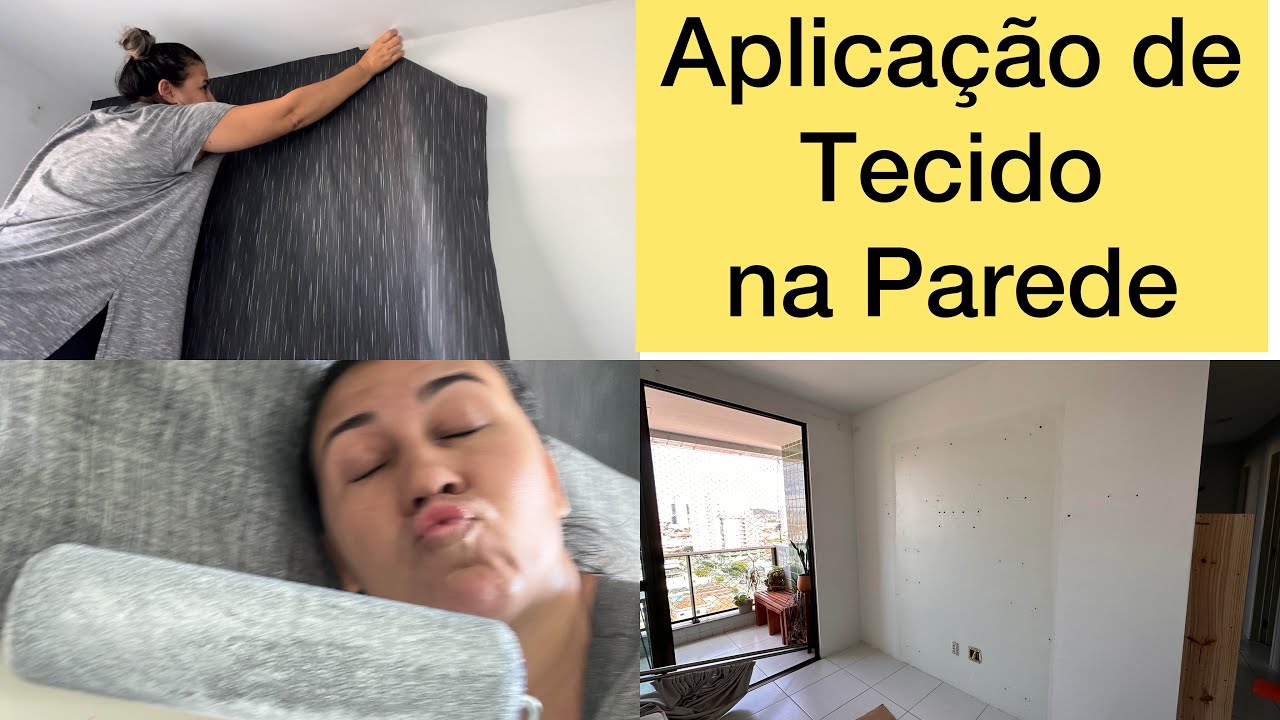 Aplicação de tecido na parede; decoração com tecido