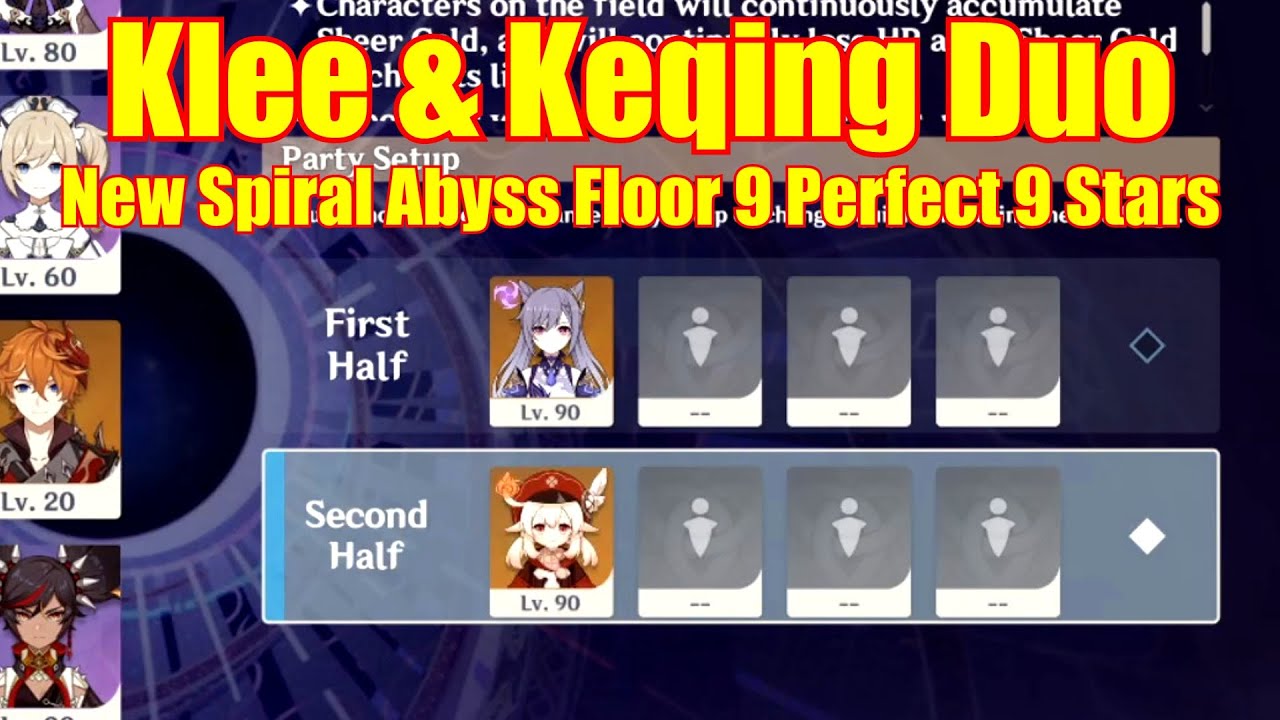 Klee & Keqing Duo New 1.2 Spiral Abyss Floor 9 Perfect 9 Stars Clear - Genshin Impact Global