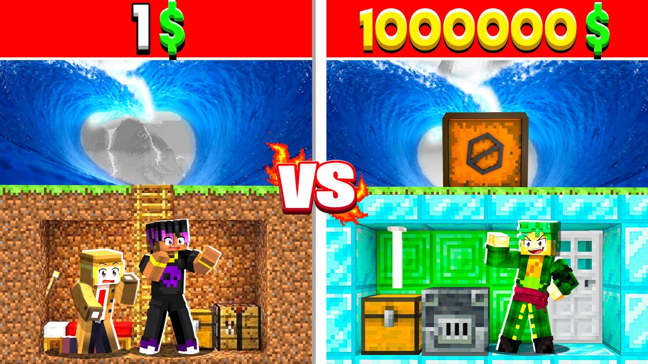 1$ VS 10000$ TSUNAMI BUNKER CHALLENGE😱