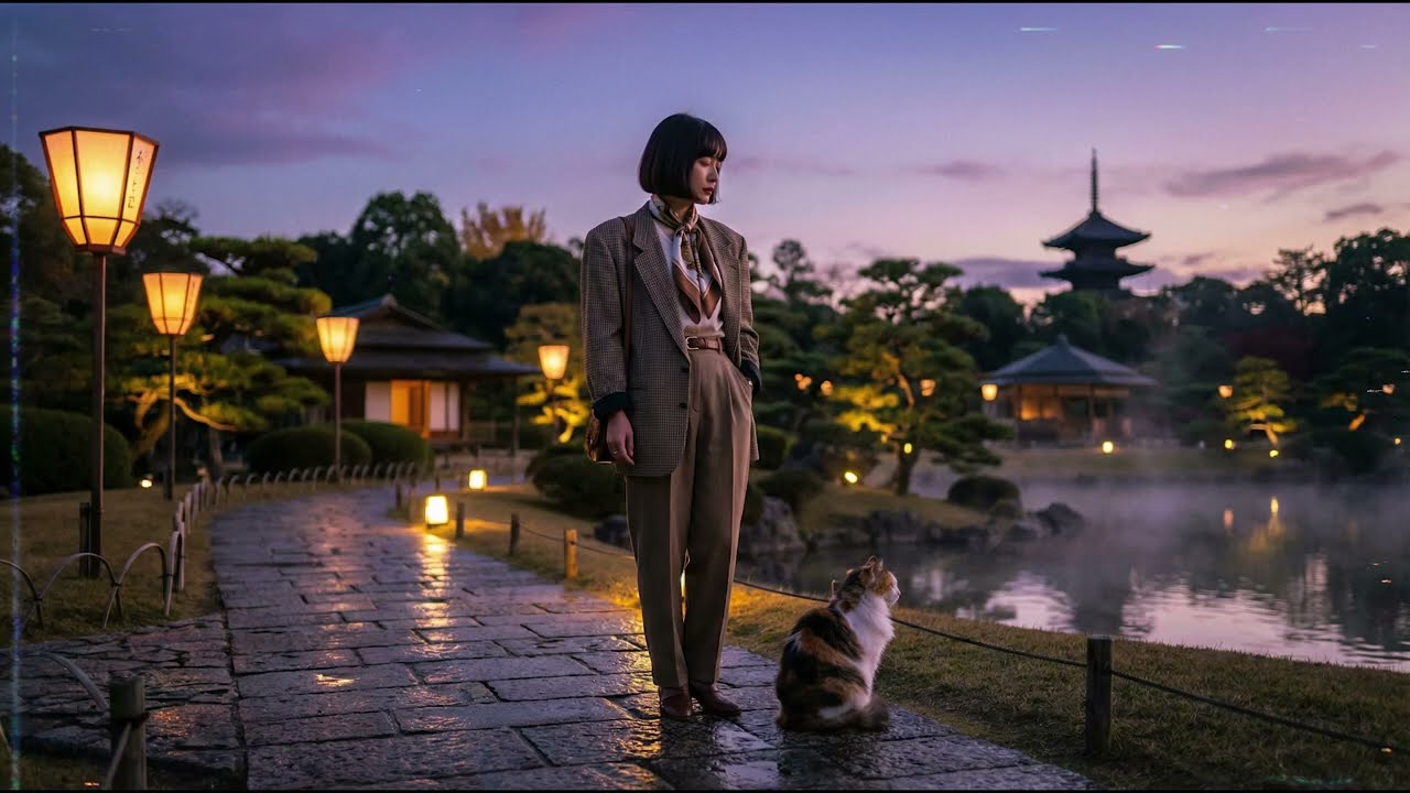 Okayama Korakuen Twilight Pop | Japanese City Pop Instrumental at Dusk/岡山、後楽園の黄昏に溶けるシティポップ