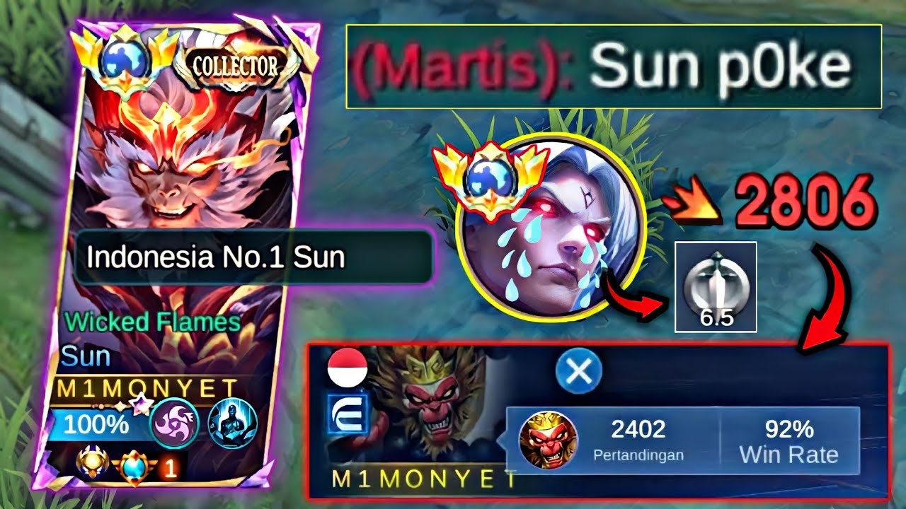 SUN HYPER AWAL AWAL  DIRUSUH  , SUN KU LANGSUNG MODE NGAMUK | MOBILE LEGENDS