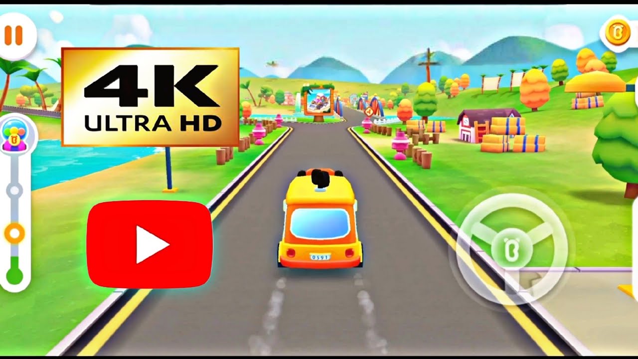 Baby Panda 🐼 School bus 🚌 | 4k 60fps | Video for kids | Gameplay fun