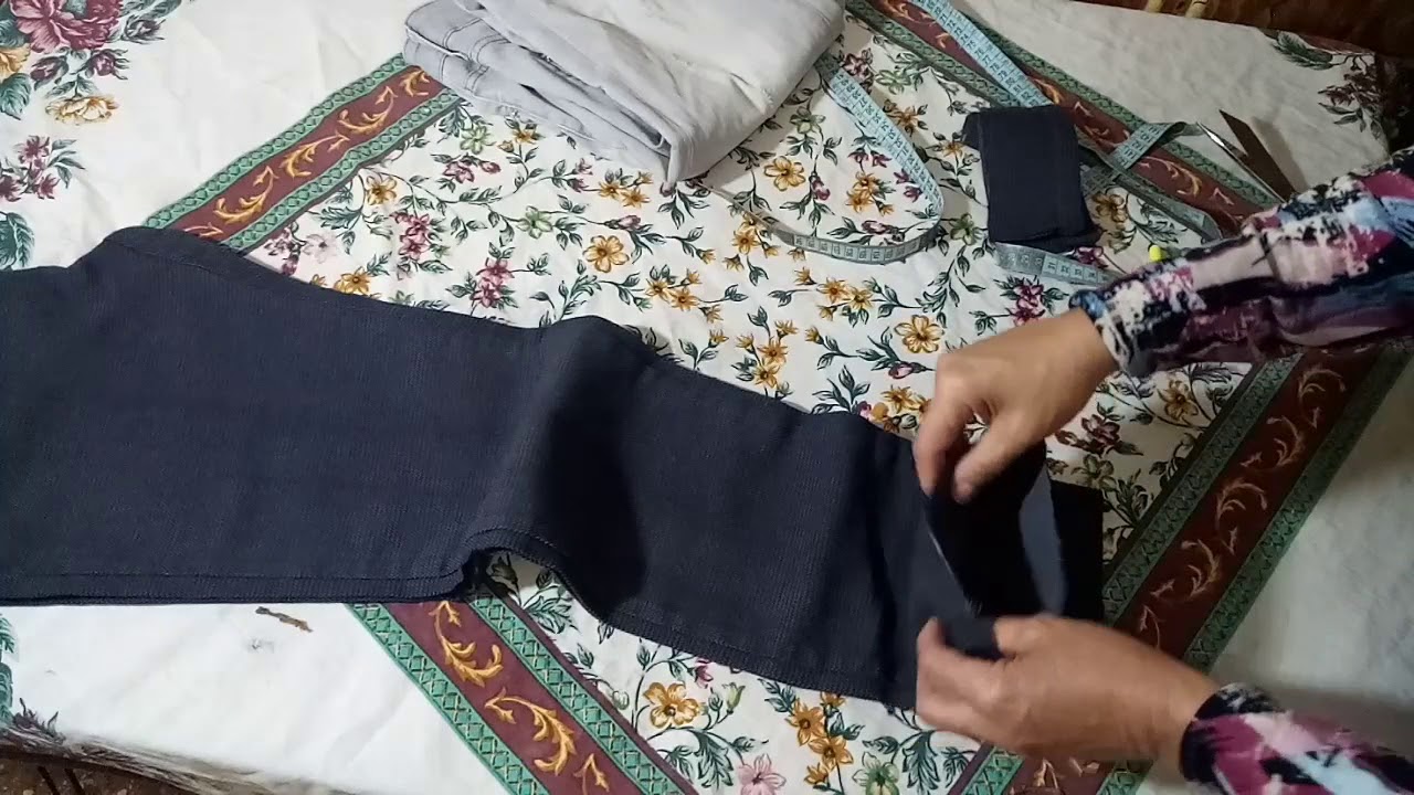 كيفية تقطيع كفة سروال (المسافةمابينهما)