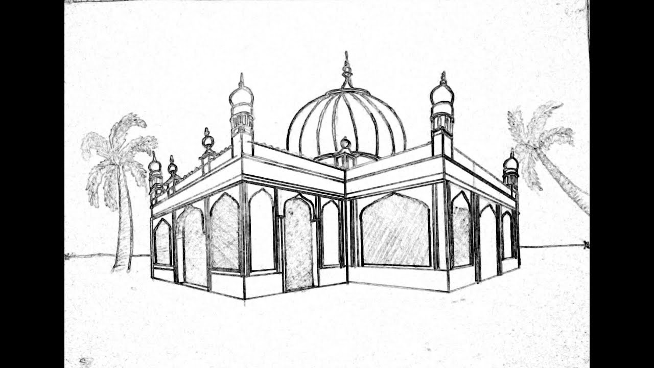 2 Point perspective drawing || Haji ali dargah by its arttrap